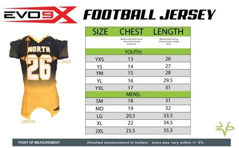 football jersey number size chart.